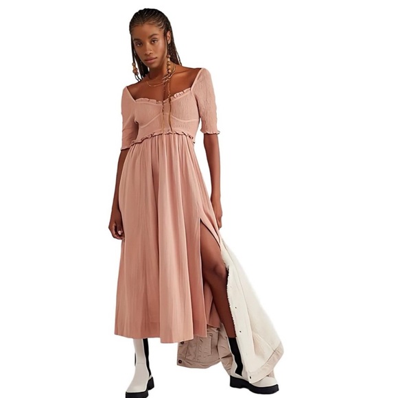 Free People Dresses & Skirts - Free people Estelle maxi dress size XS pink with slit‎